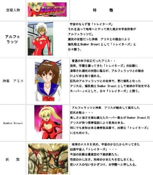 爆乳戦士BomberBreast狙われた女学園…爆乳戦士降臨