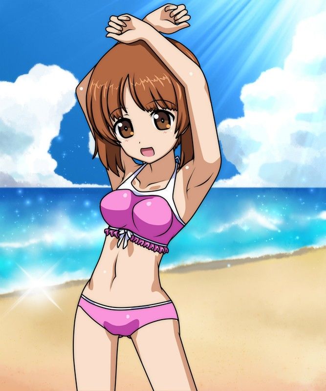 海と水着とみほの日焼け演習！ ガルパン エロ画像2