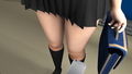 【★新技術！】早朝の電車内で通学中とおぼしき超・スカートの短い女子学生に遭遇。勃起に気付かれないかと思うくらいエロかったが、不自然に彼女のどまんまえに座ったサラリーマン風の男がスマホでスカート内盗撮をしていた。（超リアルパンティ（アニマル柄）編）