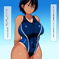ke 競泳水着を着た後輩地味子水泳部員