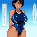 ke 競泳水着を着た後輩地味子水泳部員