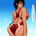 kh 競泳水着を着た後輩地味子水泳部員