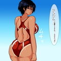ki 競泳水着を着た後輩地味子水泳部員