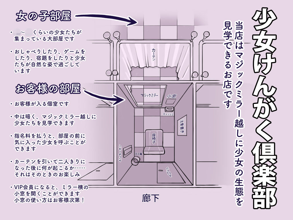 マジックミラーでこっそりと…ロリコンのための見学店「少女けんがく倶楽部」_6