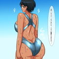 ma 競泳水着を着たボーイッシュ褐色娘