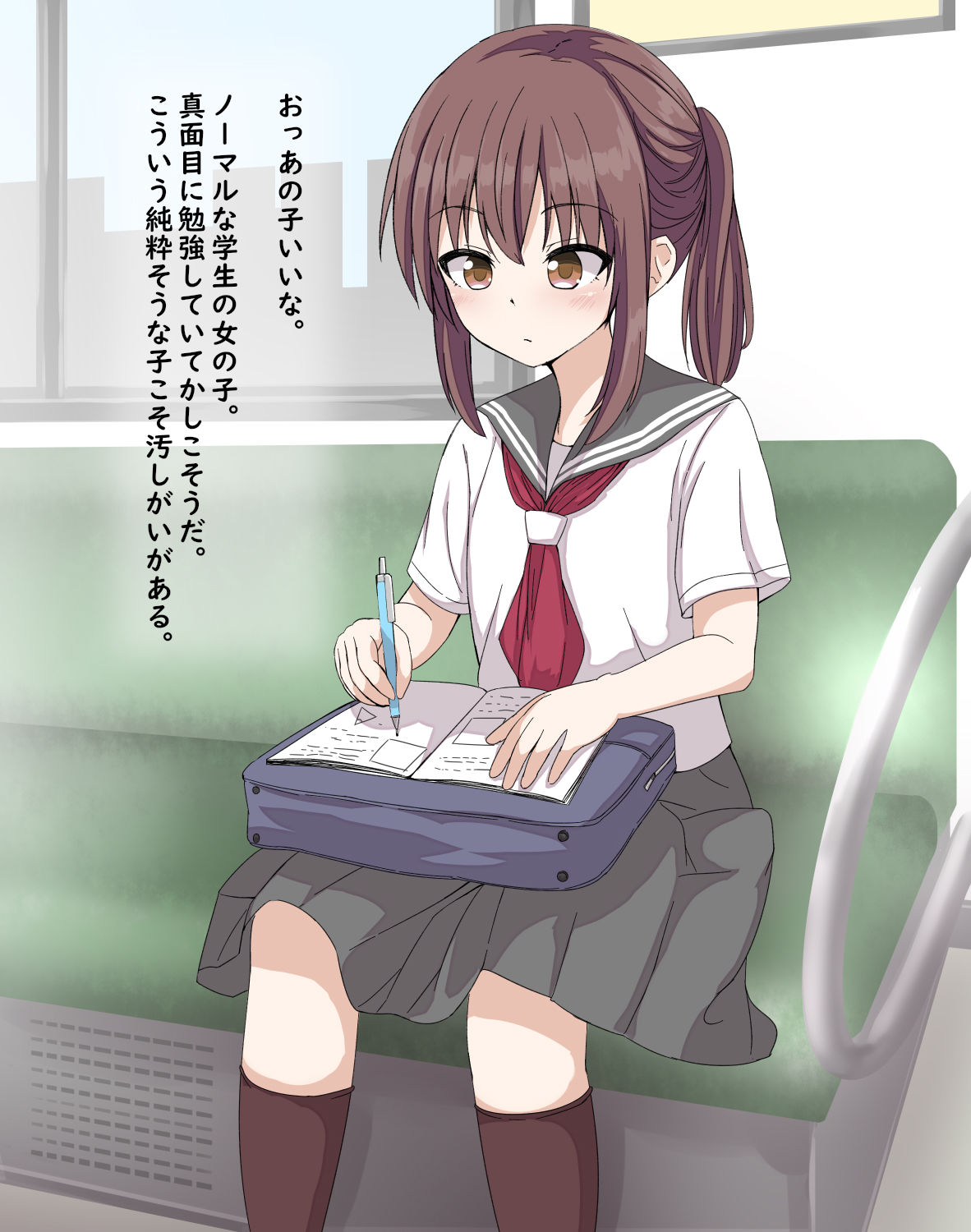 電車の真面目っ子催●して好き放題エロいことさせた_2