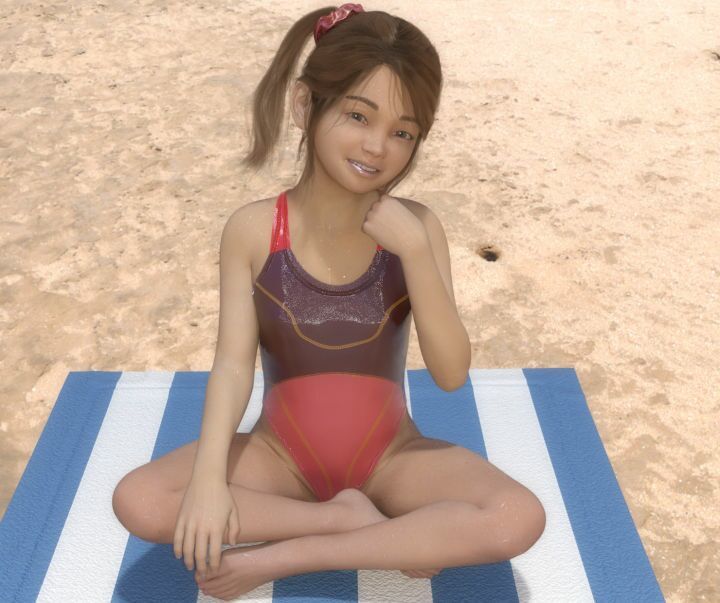 サンプル-【無料】少女と若いおじさんが浜辺でイチャコラする話（無料版） - サンプル画像