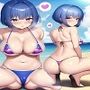 ビキニ蹲踞の彼女が見たいサンプル画像