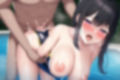 黒髪ロング競泳水着エロCG集