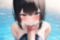 黒髪ロング競泳水着エロCG集