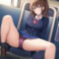 電車で挑発する制服女子 画像3