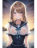 海辺の濡れ透けJK