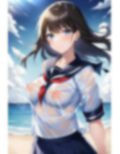 海辺の濡れ透けJK