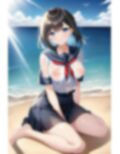 海辺の濡れ透けJK