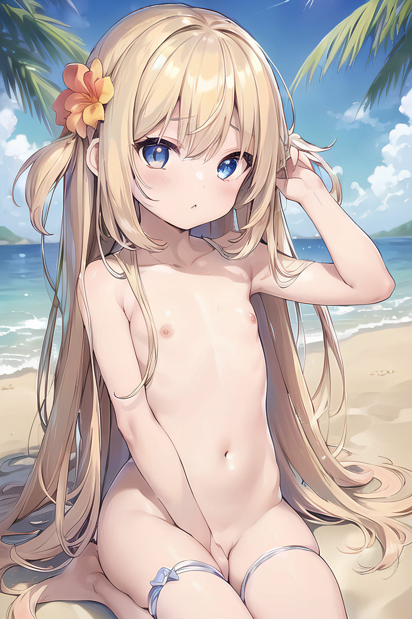 貧乳少女が無人島でオ〇ニーしてたら触手に襲われた！ モンターニャベロニカ エロ画像3