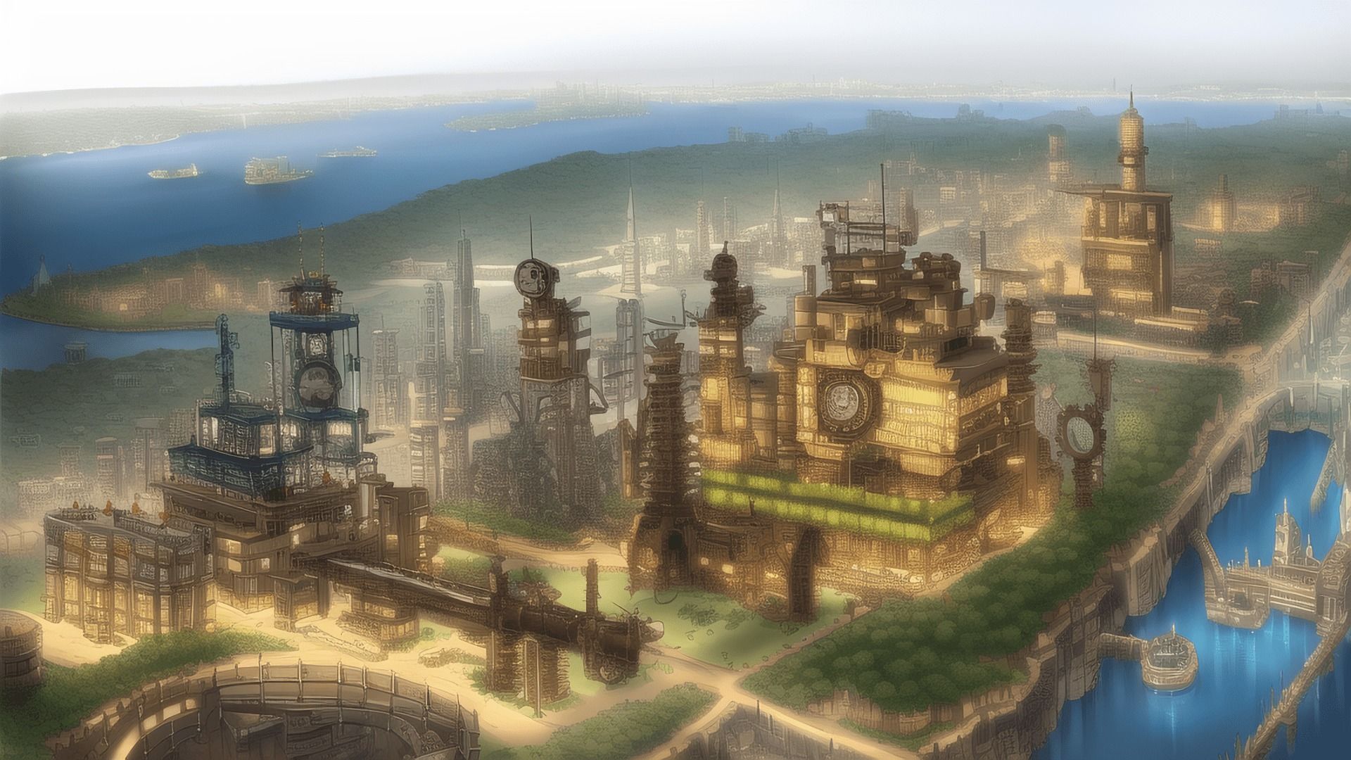 【アニメ調のスチームパンク背景】著作権フリーの高解像度画像（100枚） 画像9