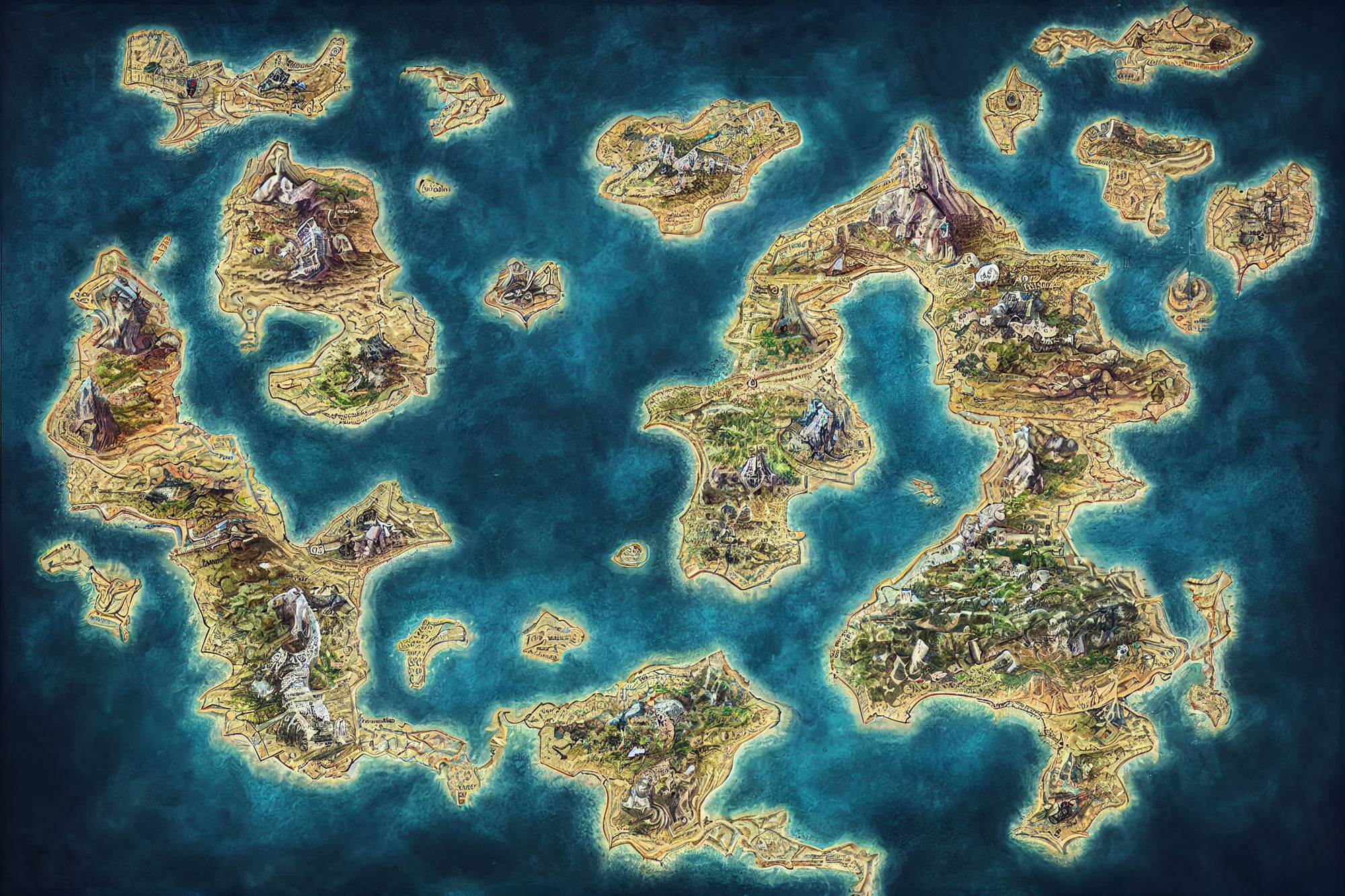 【ファンタジー系の地図やマップ】著作権フリーの高解像度画像（100枚）