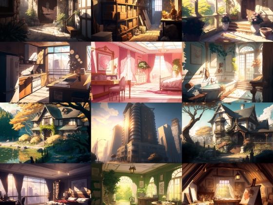 【美麗で幻想的な家や室内の背景】著作権フリーの高解像度画像（100枚）【Game Material Store】