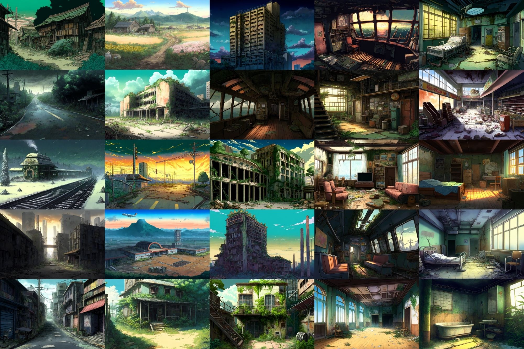 【アニメ映画風の廃墟系背景】著作権フリーの高解像度画像（100枚） 画像3