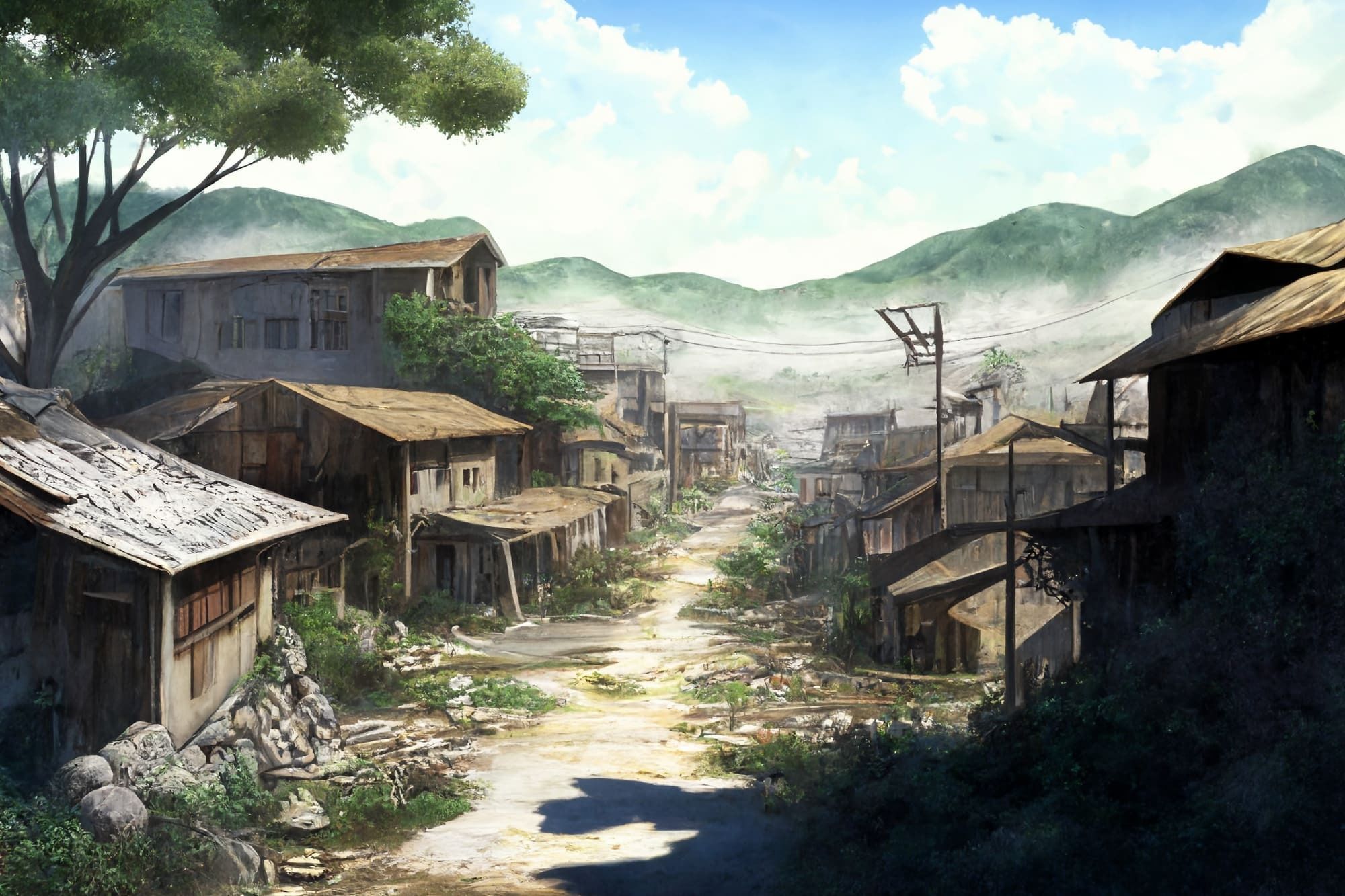 【アニメ映画風の廃墟系背景】著作権フリーの高解像度画像（100枚） 画像9