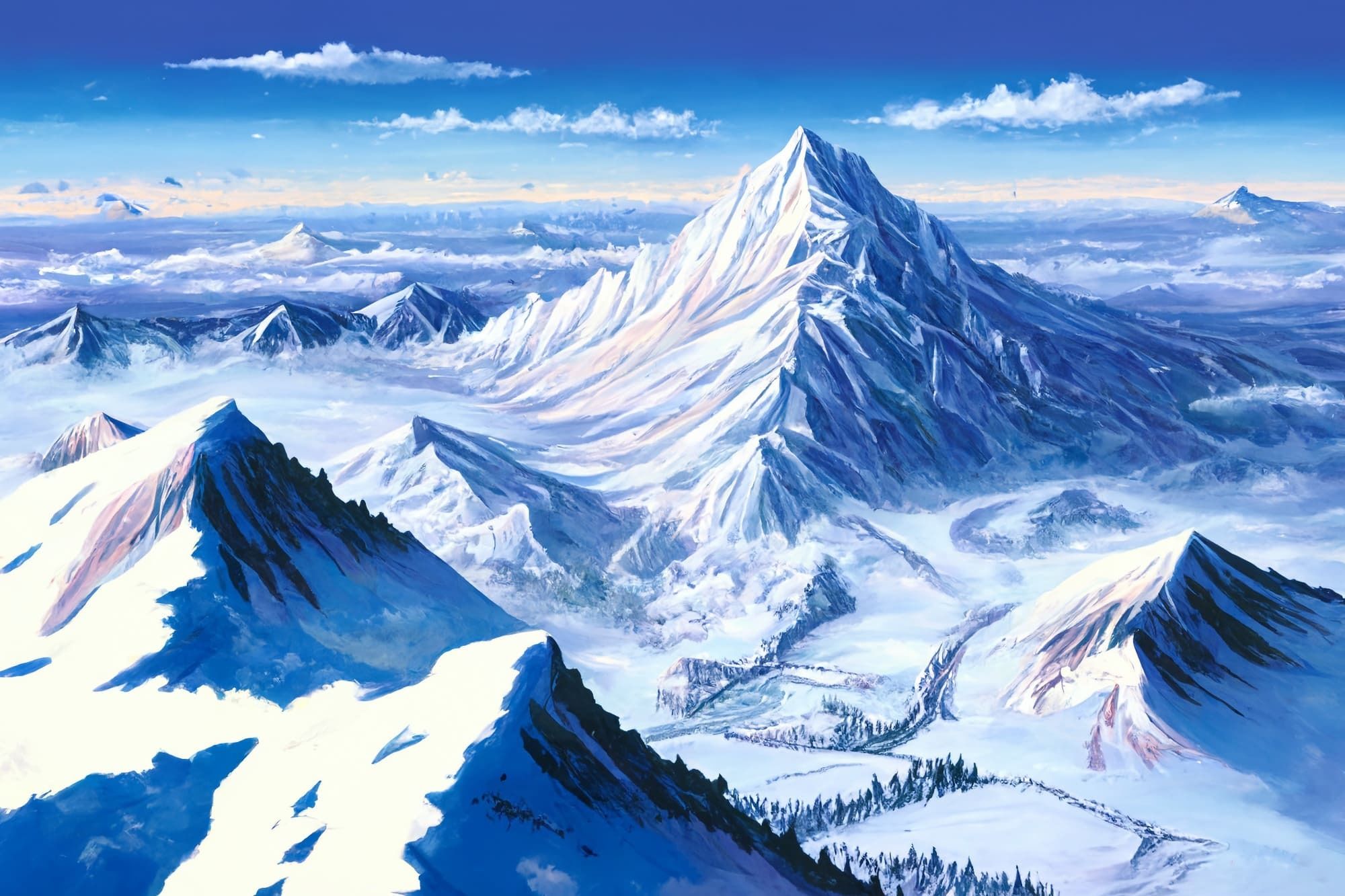 【アニメ映画風の雪国系の背景】著作権フリーの高解像度画像（100枚） 画像9