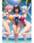 ビーチの天使ケモ耳 美少女AIイラスト集※アニメ 画像8