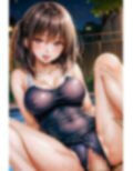 スク水巨乳J●と夜のプールでHなことをするAIイラスト集