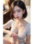 ショートボブ・濡れ白Tシャツ・美女