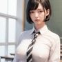 教室で脱いじゃうショートカットな巨乳学生の写真集【AI妄想写真集】