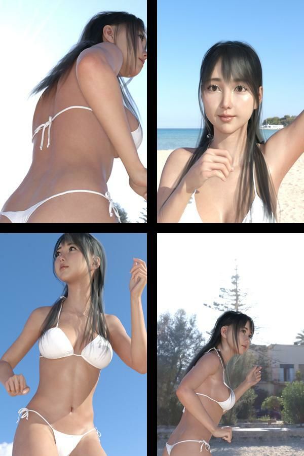 【＋All】『理想の彼女を3DCGで作ります』から生まれたバーチャルアイドル「櫛田沙綾（くしださあや）」のグラドル撮影風写真集:Gradol_04_2
