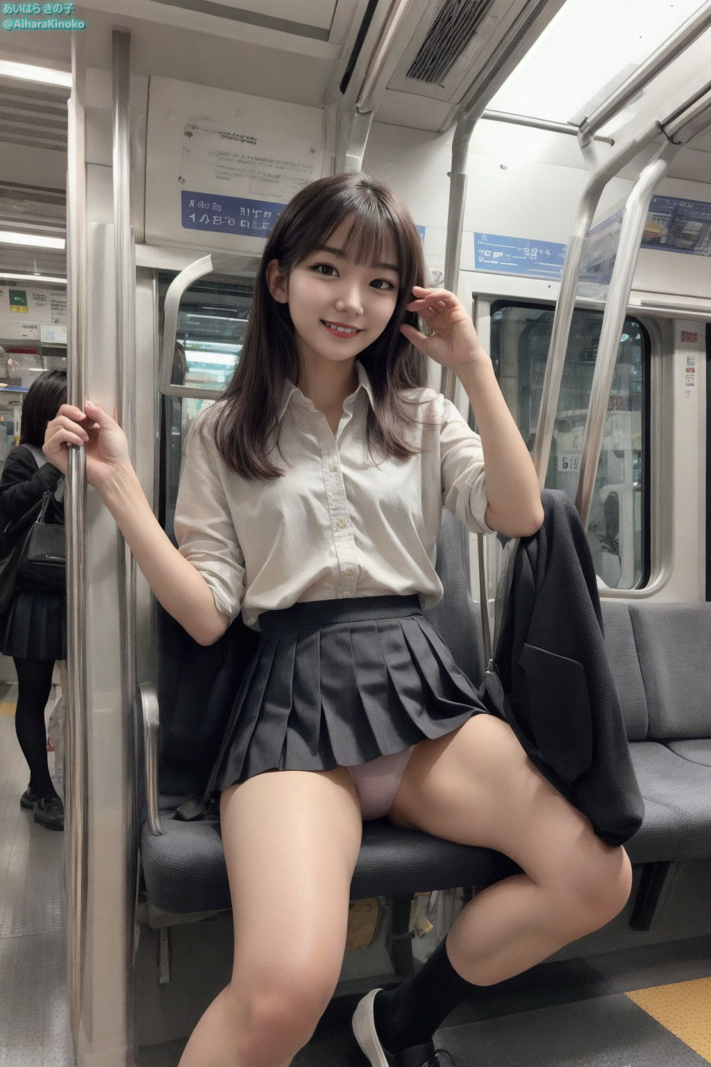 制服JKが電車でパンツ見えてても笑って誘ってくるんだが_8