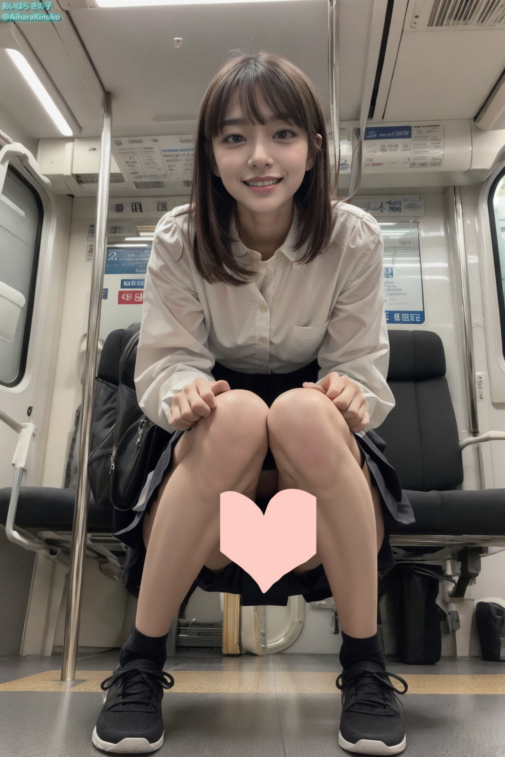 制服JKが電車でパンツ見えてても笑って誘ってくるんだが_9