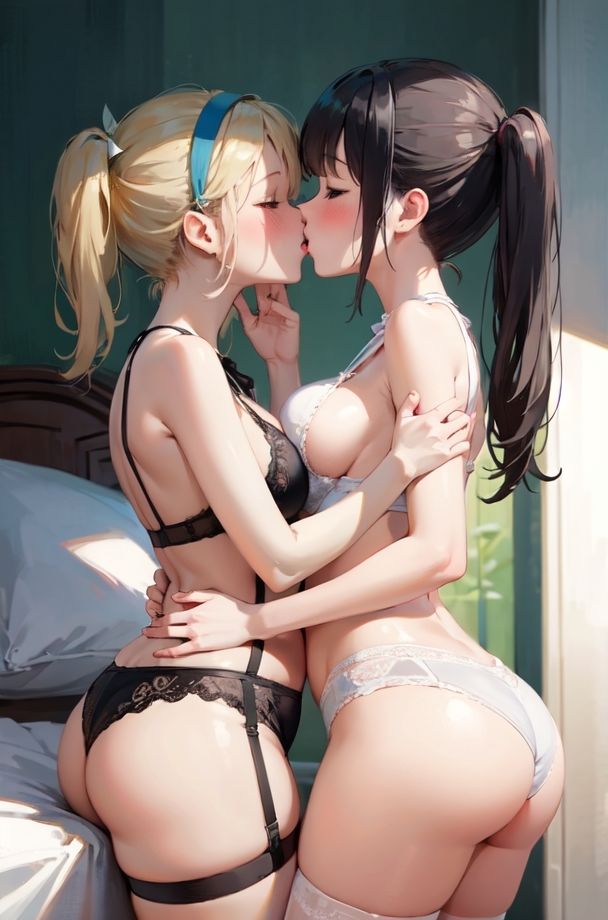 【無料】百合キス イラスト（AI生成）（13枚） 画像3