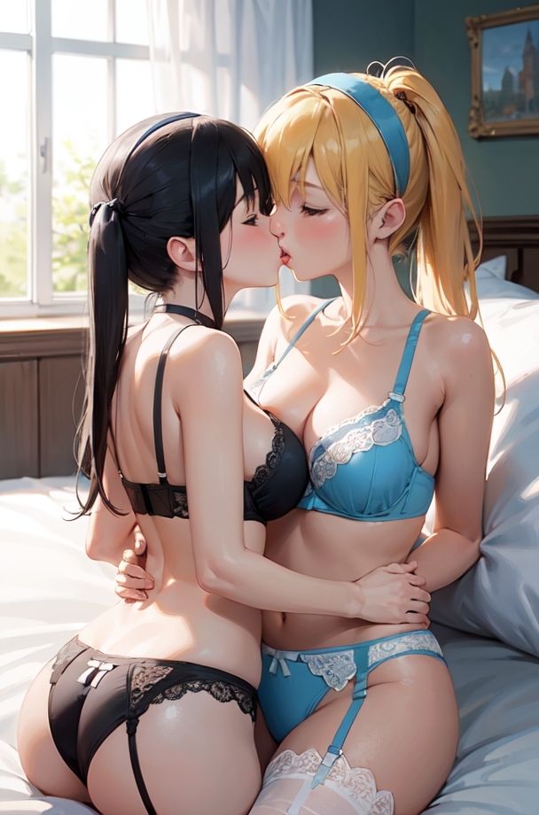 【無料】百合キス イラスト（AI生成）（13枚） 画像4