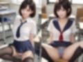パンチラ巨乳女子校生 ショートカット編