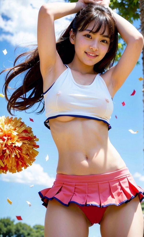 チアダンス女子は好きですか 私はあなたの応援団 巨乳美女がパンチラ姿でスポーツの応援中 画像4