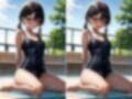 巨乳スク水少女にぶっかける