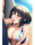 【セックスイラスト集】競泳用水着の黒髪美女にどっぷり中出し！〈200枚〉海（ビーチ）・室内プール