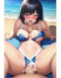 【セックスイラスト集】競泳用水着の黒髪美女にどっぷり中出し！〈200枚〉海（ビーチ）・室内プール