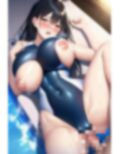 【セックスイラスト集】競泳用水着の黒髪美女にどっぷり中出し！〈200枚〉海（ビーチ）・室内プール