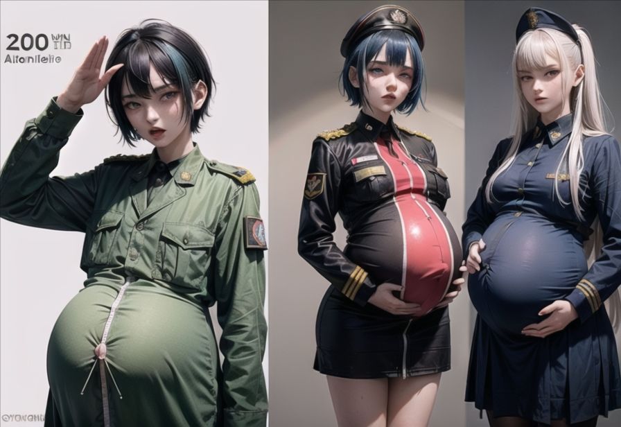 サンプル画像2:ボテ軍人(六六) [d_302237]