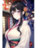 【セックスイラスト集】和服・着物姿の黒髪美女に中出し！〈200枚〉室内（旅館）・野外（京都の町）