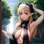 シスターエルフの巨乳露出奉仕