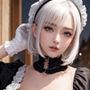 【AIグラビア巨乳美女写真集】Vol.4白髪メイド長の天使さん