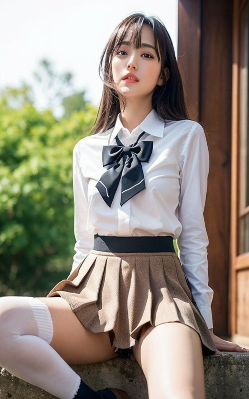 School girl uniform AI美女グラビア写真集_8