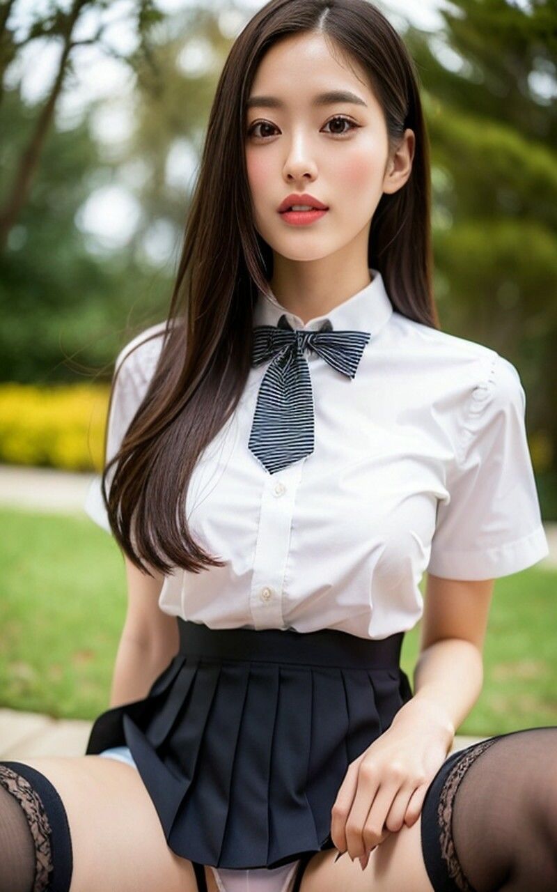 School girl uniform AI美女グラビア写真集_9
