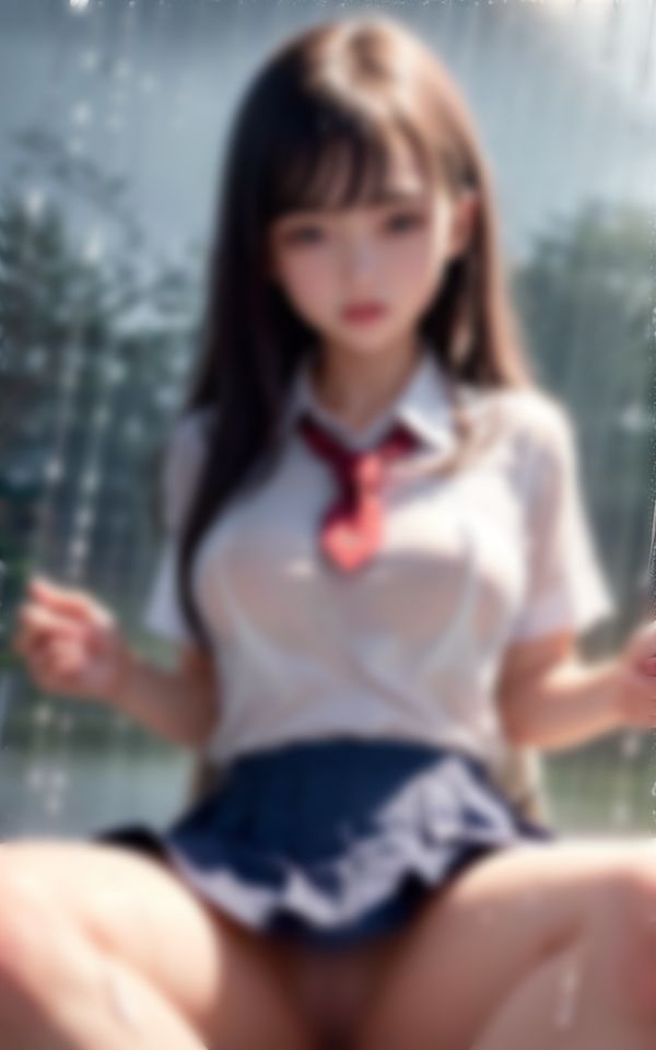 純白処女が雨に濡れて制服がスケスケに...一緒に雨宿りしませんか？_4