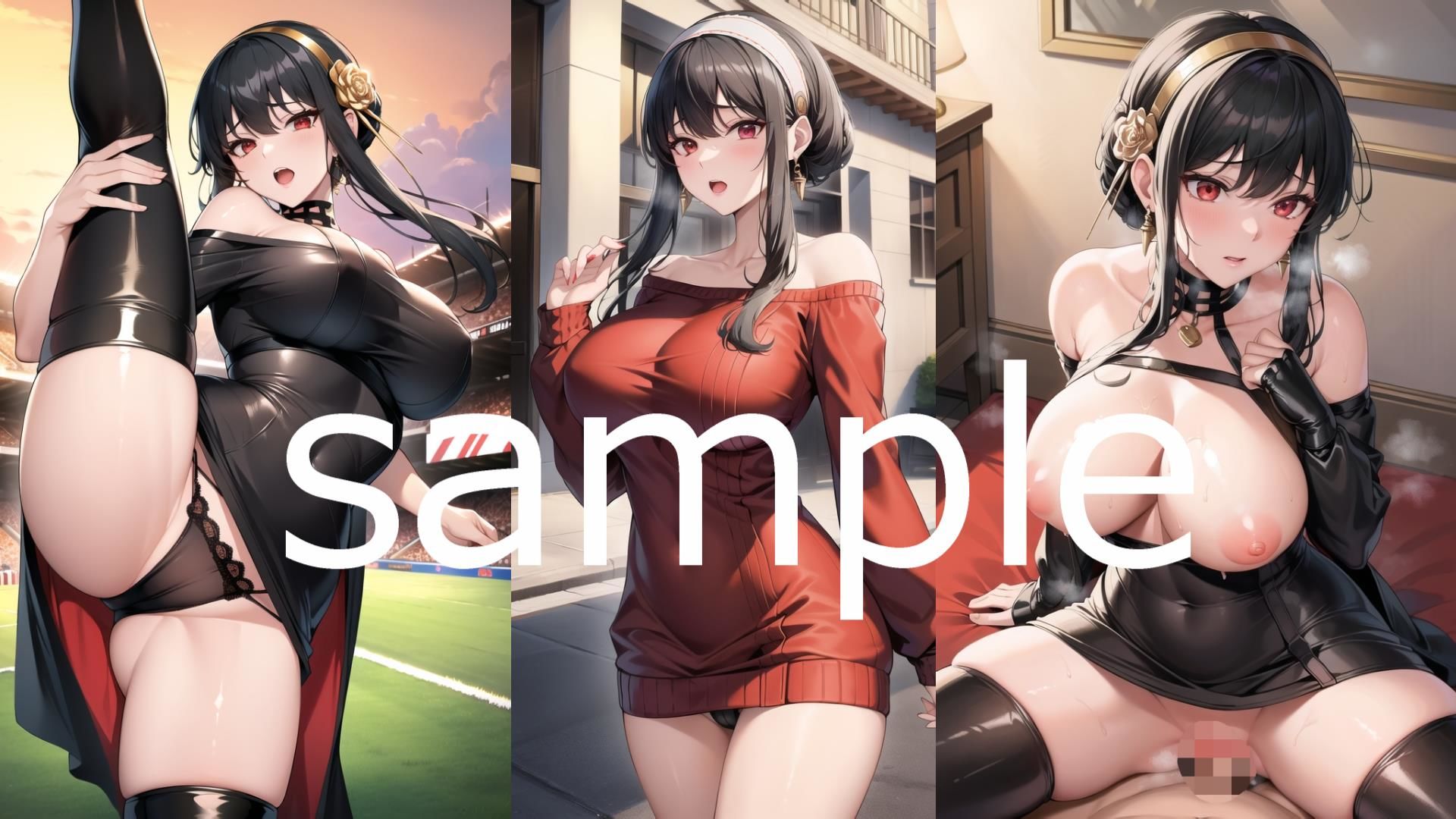 サンプル画像2:S〇Y×FAMILY ヨル・フ〇ージャー エロイラスト集vol.3(AIアニメ美女ファクトリー) [d_308678]