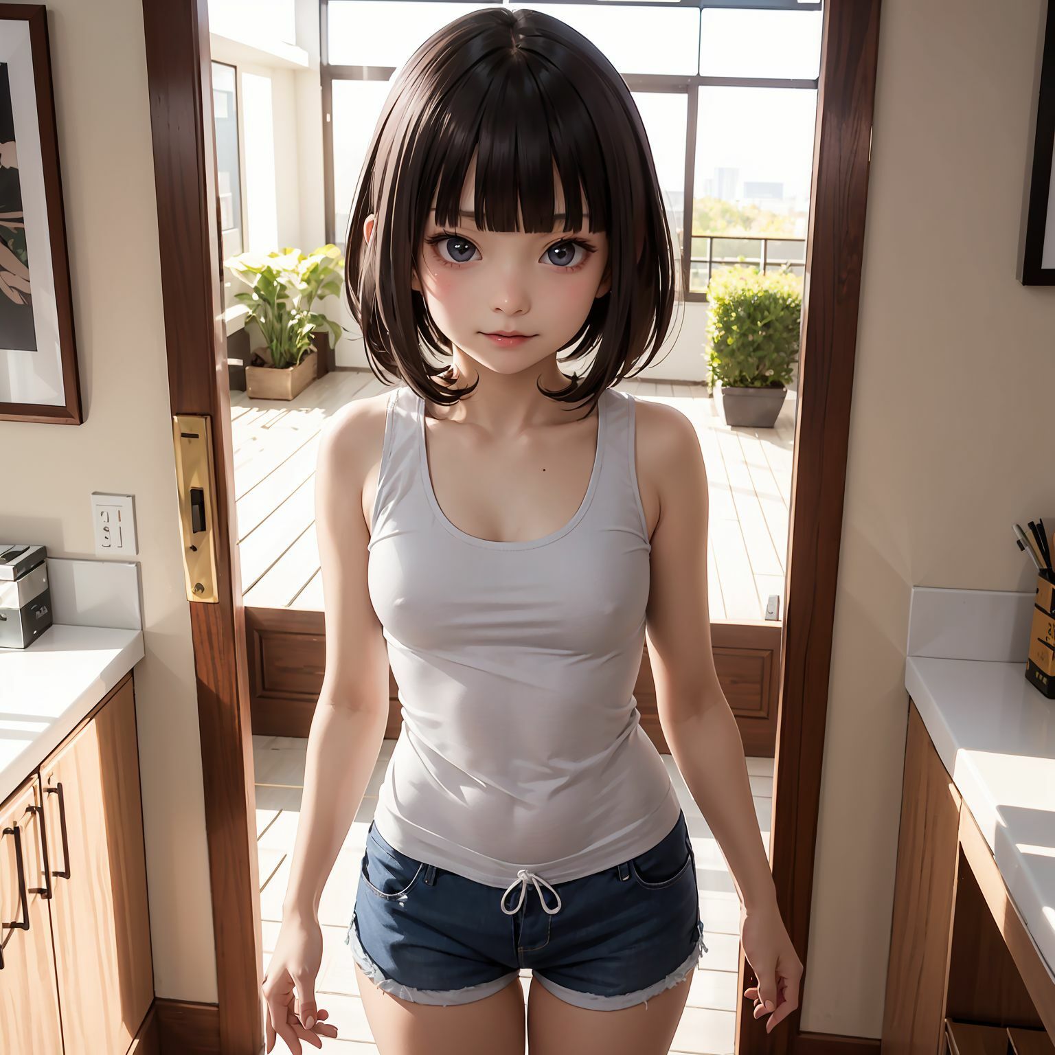 黒髪ぱっつん美少女 画像1