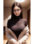 デカ乳タートルネックのメガネちゃん AI生成ヌードグラビアCG集